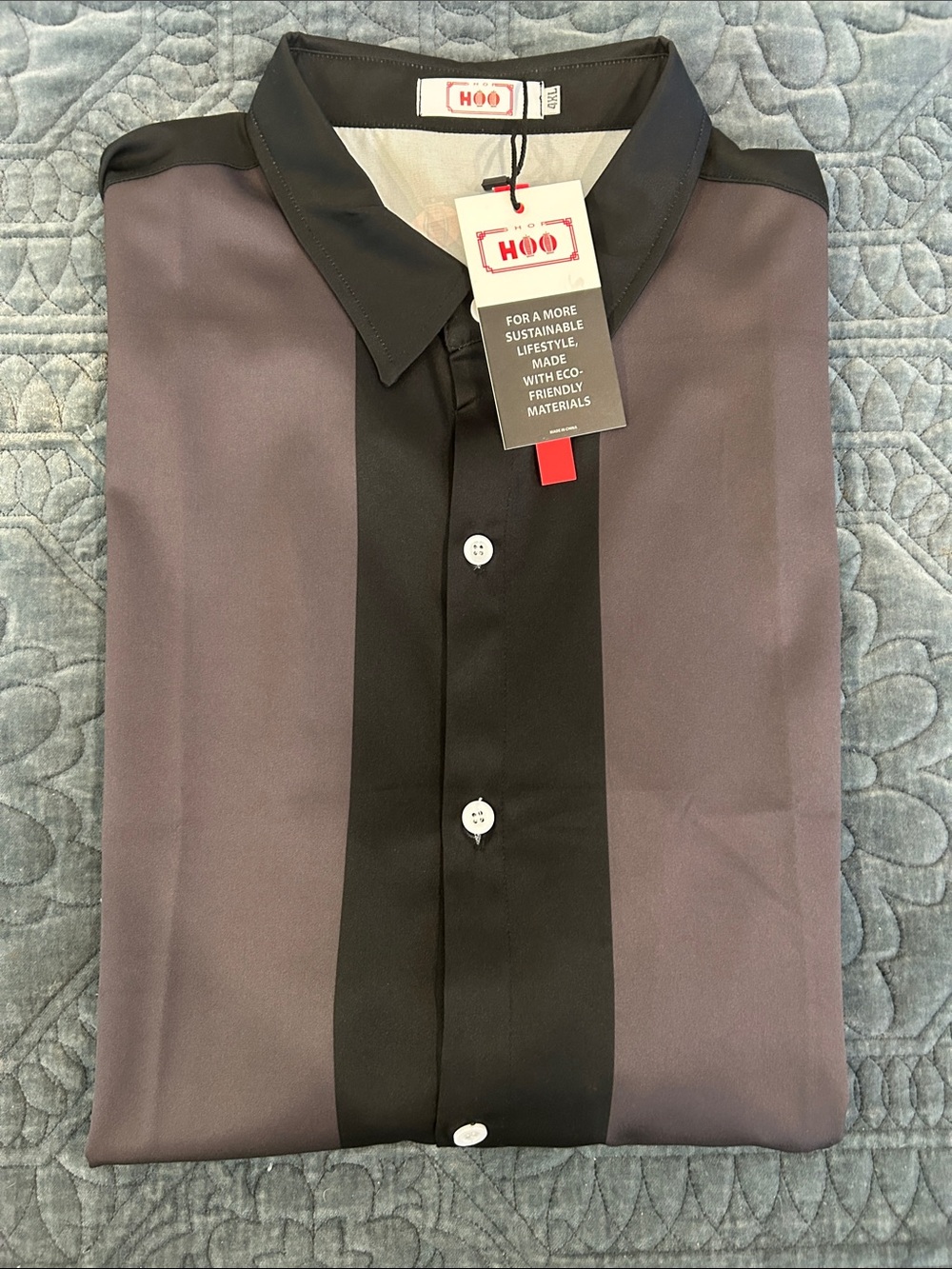 HOO Men’s Black Short-Sleeve Button-Up Shirt NWT - Picture 3 of 4